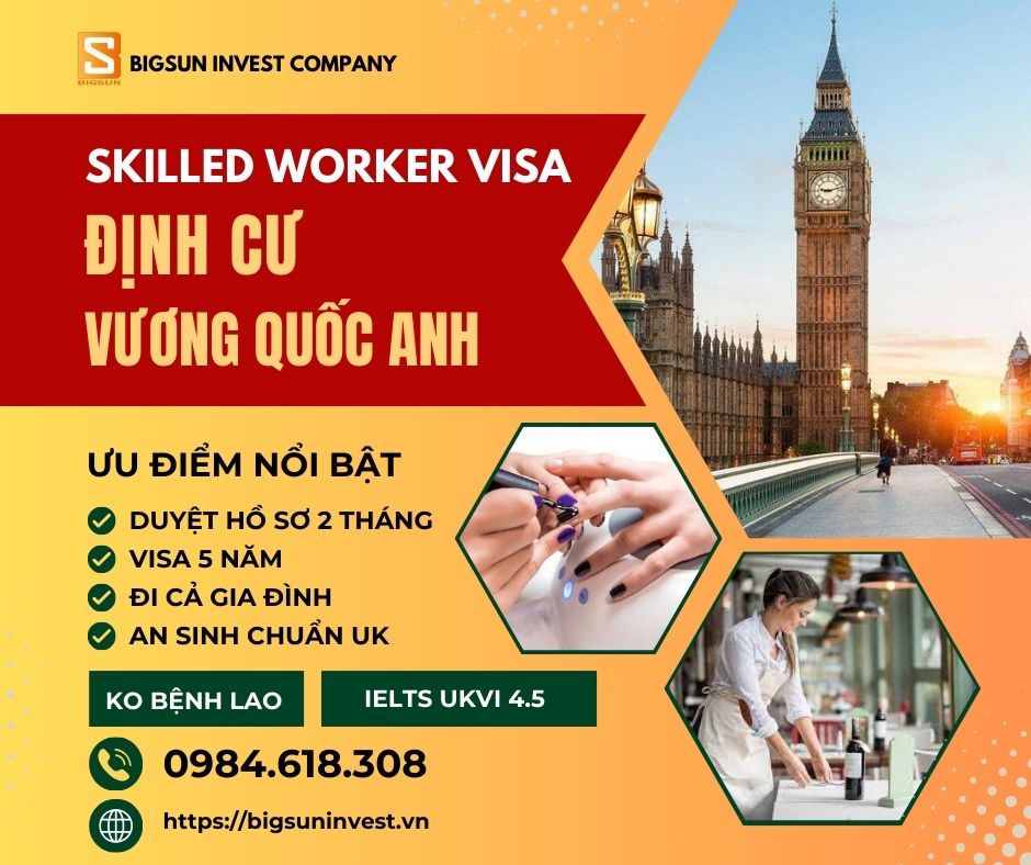 Các vị trí việc làm tại Anh quốc dành cho người nước ngoài tới làm việc và định cư